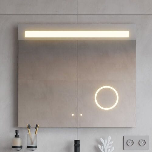 pianura Mia LED bathroom mirror 80x70 cm with mirror heating