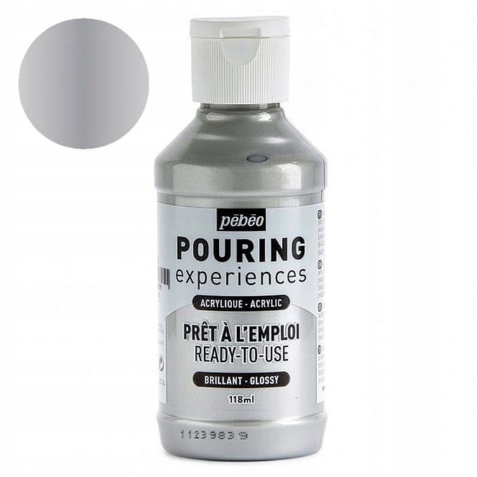 Pebeo Pouring Experiences Acrylverf - 118ml - Zilver 25