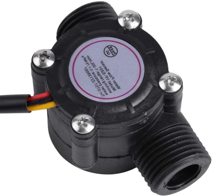 Water Flow Sensor - Debietmeter Hall - Waterstroom Meten - Hoge Precisie Hall - 1-30L/min - Zwart