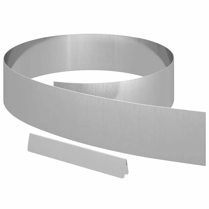 vidaXL - Grasafscherming - 450 - x - 15 - cm - Gegevens - staal - Zilver