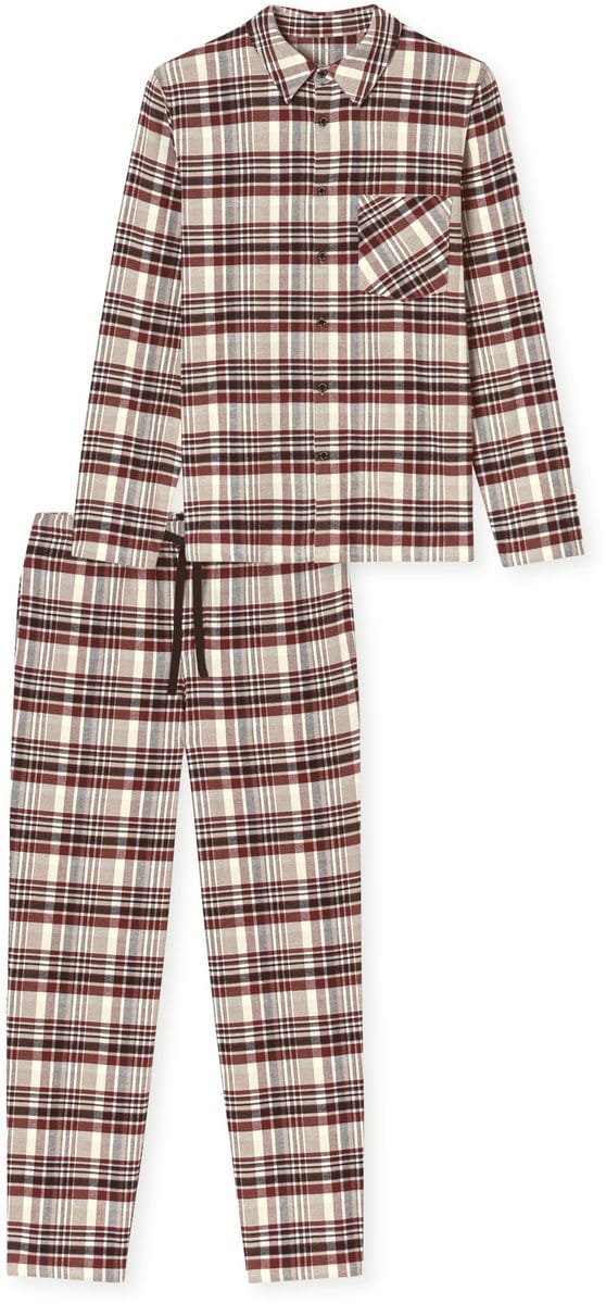 Schiesser heren pyjamaset lang check multi