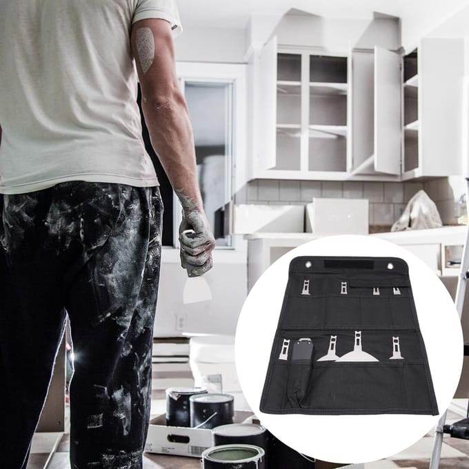 Roestvrijstalen Plamuurmes Set, Multi-tool voor Muurreparatie, Verfroller Reiniging, Gipsplaat gray