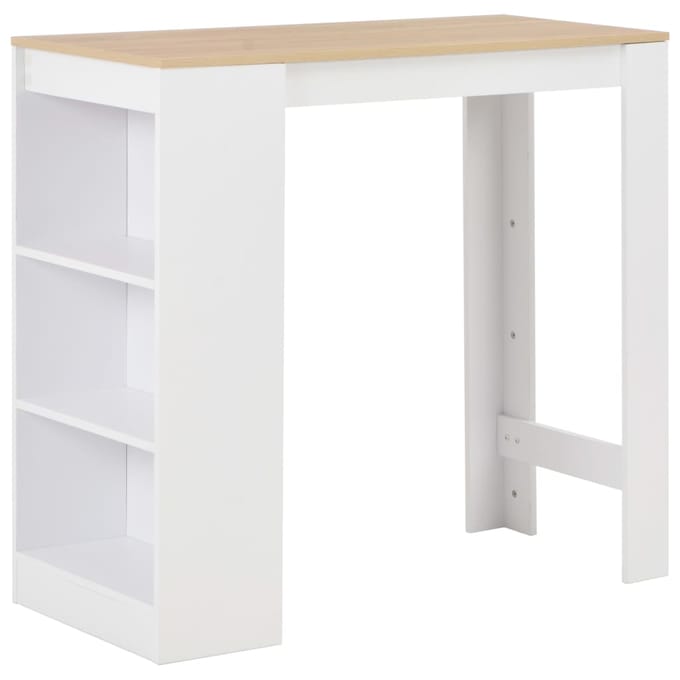 vidaXL - Bartafel - met - schap - 110x50x103 - cm - wit