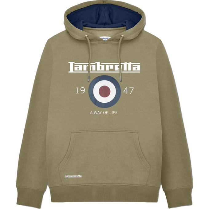 Lambretta Heren AW24 Target Hoodie (Kaki Groen)