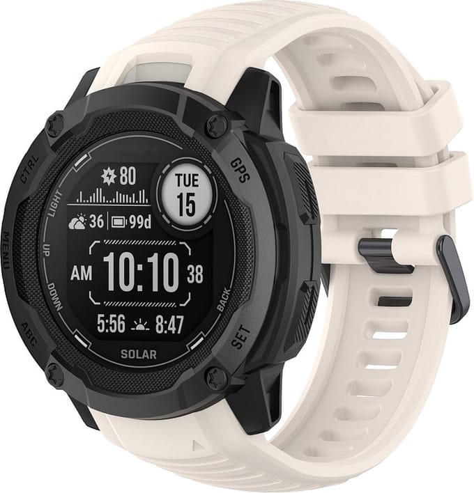 Siliconen bandje - geschikt voor Garmin Instinct 2X (Solar) - beige