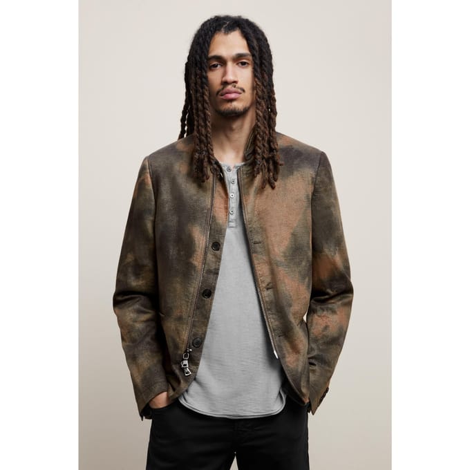 John Varvatos Slim Fit Zip/btn Closure Clay Brown Taglia: 48 | Blazers Outlet | Uomo | Marrone