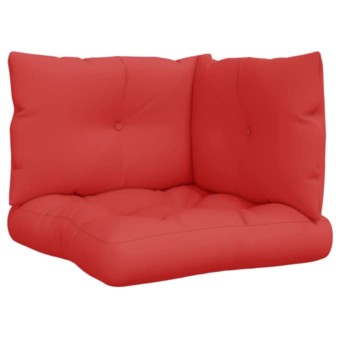 vidaXL - Palletkussens - 3 - st - stof - rood