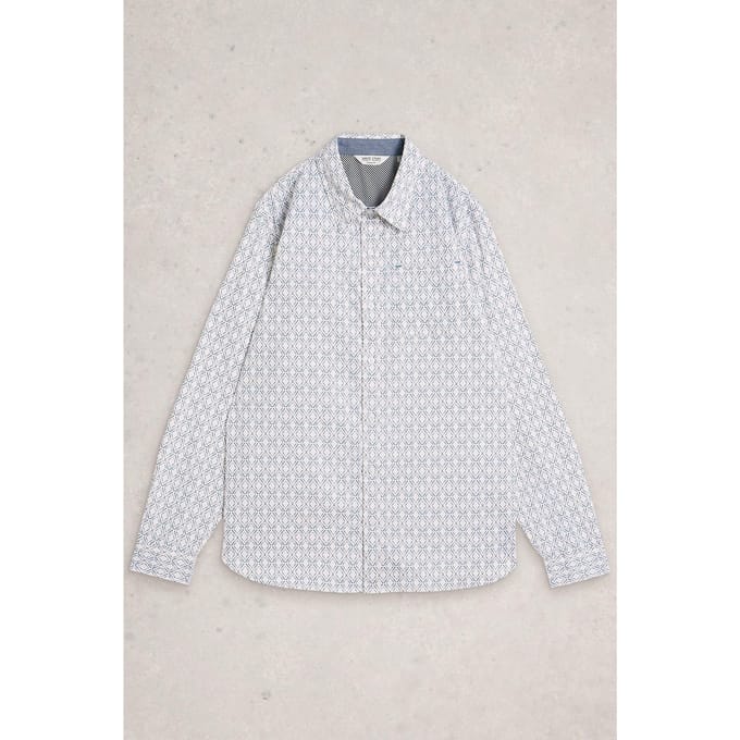 White Stuff Diamond Squiggle Printed Shirt White Print Taglia: S | Camicie Casual Outlet | Uomo | Bianco