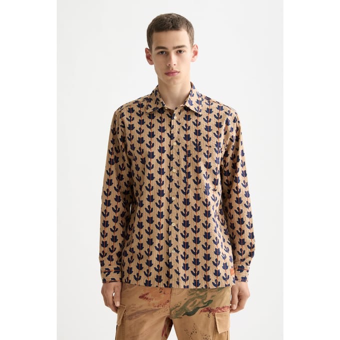 Scotch & Soda Structured Printed Shirt Ditsy Leaf Stripe Taglia: M | Camicie Casual Outlet | Uomo