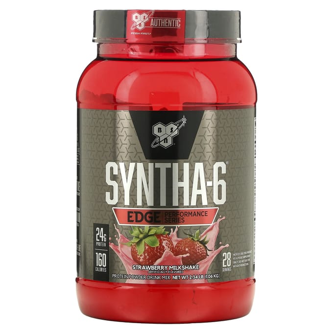 BSN, Syntha-6 Edge®, Eiwitpoeder Drankmix, Aardbeien Milkshake, 2,34 lb (1,06kg)