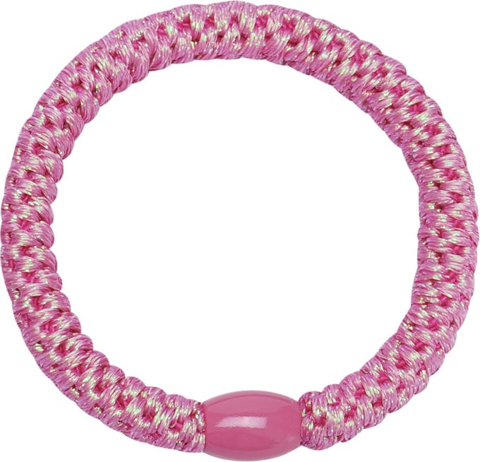Hidzo Haarelastiekje - Elastiek & armband - Licht roze glitter