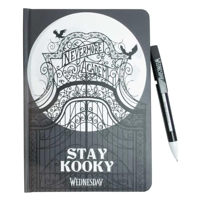 Wednesday Stay Kooky Schrijfset zwart-wit Papier -