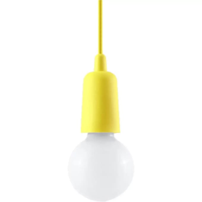 Sollux Lighting Hanglamp Diego - E27 - geel - PVC - 90x9x9cm