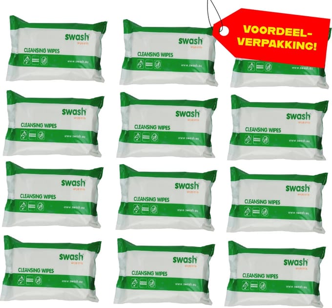 12x Swash Cleansing Wipes Geparfumeerd - Voordeelverpakking!