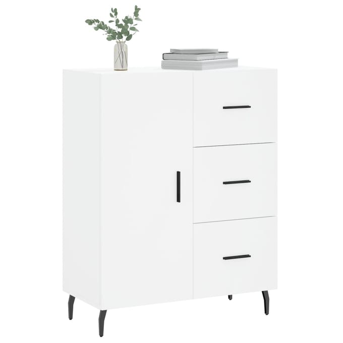 vidaXL - Dressoir - 69,5x34x90 - cm - bewerkt - hout - wit