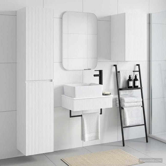vidaXL - Badkamermeubel - Set - 3 - st - Hoogglans - Wit - 33 - x - 34,5 - x - 160 - cm