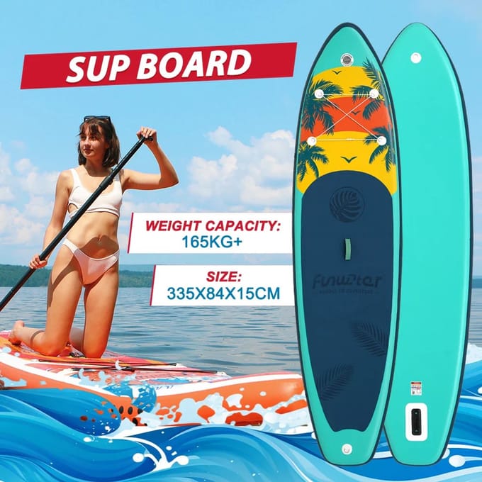 Opblaasbaar SUP Board - Paddle Board 335x84x15 cm – Complete Stand Up Paddle Set met Antislip Deck