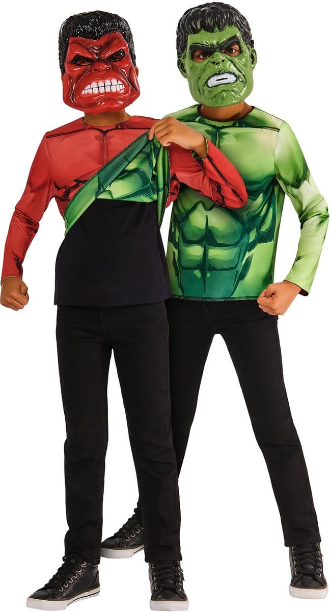 Reversible Hulk Kinder Kostuum 3-delig Maat 98-104