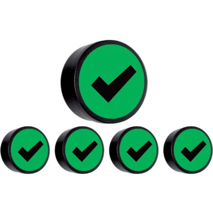 Magneet check 35mm groen 5 stuks
