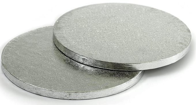 Support de gâteau Rond Épais Argenté 30 cm