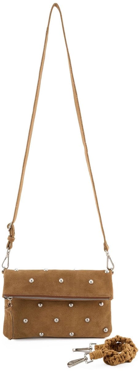 FREDsBRUDER Leren schoudertas Endless Beads Flap Bag Toffee bruine