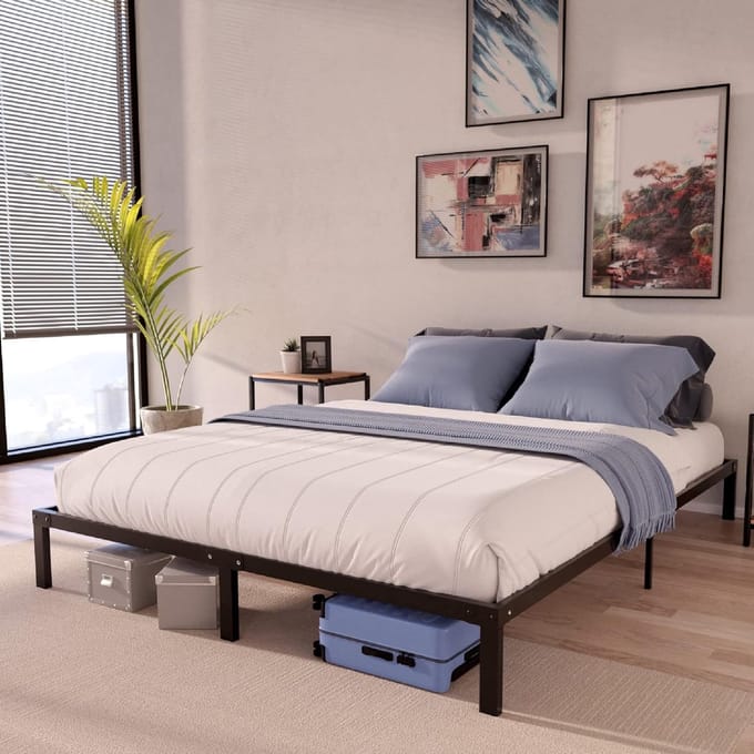 Bedframe 140x200 met Lamelbodem - Stevig, Makkelijk te Monteren en Opbergruimte