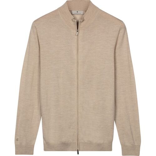 Thomas Maine Vest Full Zip Single Knit Luxury Fine Merino Kitt / male
