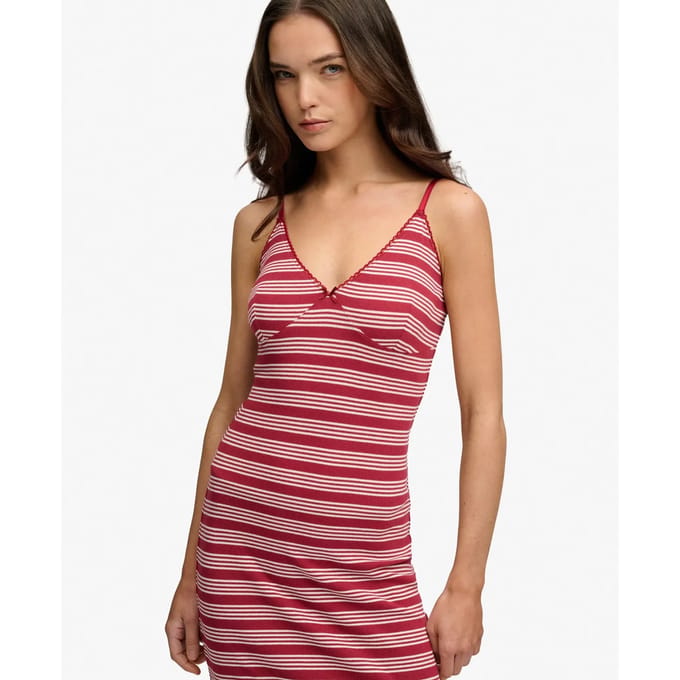 Lange jersey jurk voor dames Superdry stripe