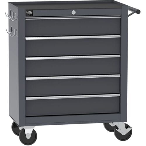 HBM gereedschapswagen 5 laden, 62 cm, grijs