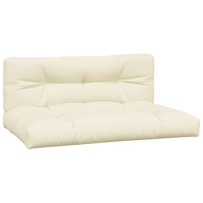 vidaXL - Palletkussens - 2 - st - stof - crèmekleurig