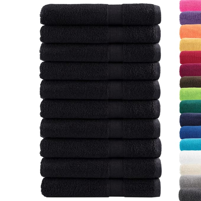 vidaXL - Saunadoeken - SOLUND - 10 - st - 600 - g/m² - 80x200 - cm - zwart