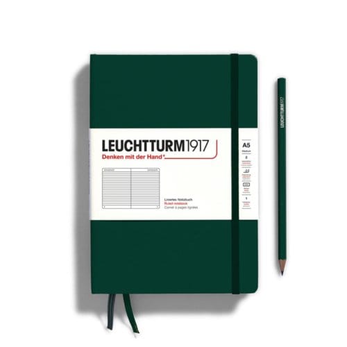 Leuchtturm1917 notitieboek, hardcover, medium a5, gelinieerd, bos groen