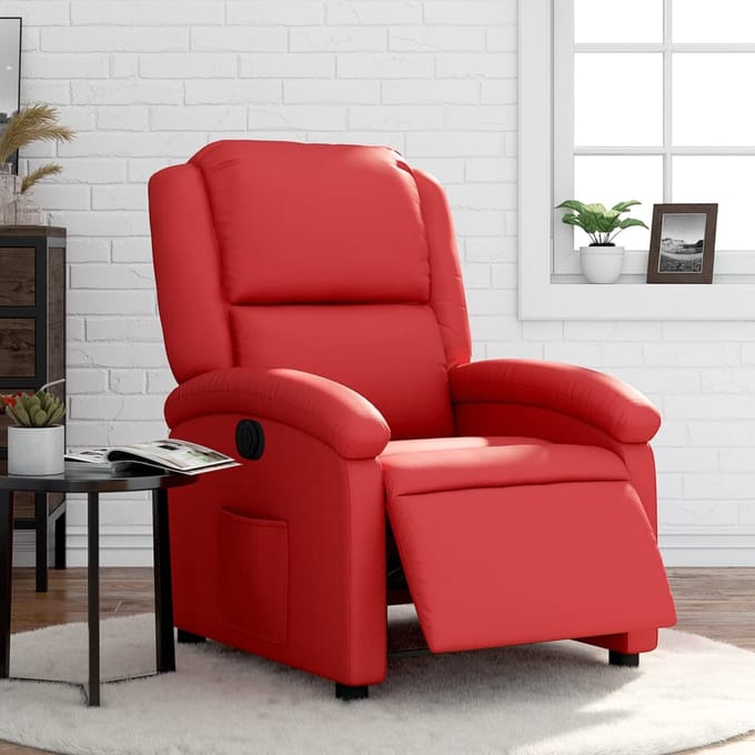 vidaXL - Fauteuil - verstelbaar - elektrisch - kunstleer - rood