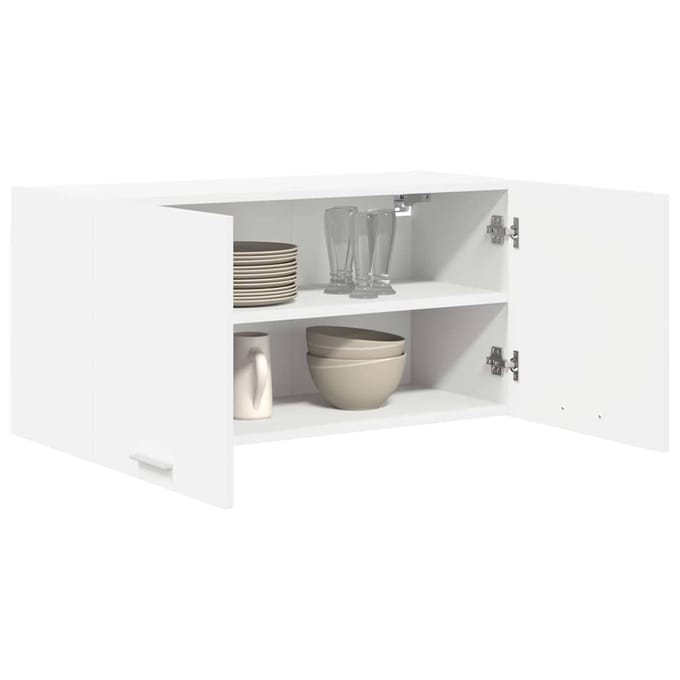 vidaXL - Hangkast - Wit - 80 - x - 31 - x - 40 - cm - Bewerkt - hout
