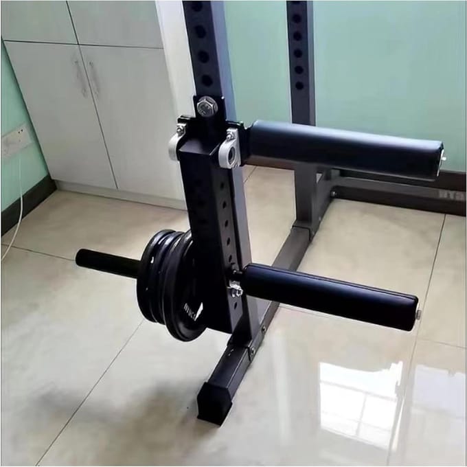 Leg Press Attachment - Squat Roller Stand - Kracht Training - Verstelbare Hoogte - 18 mm - Zwart