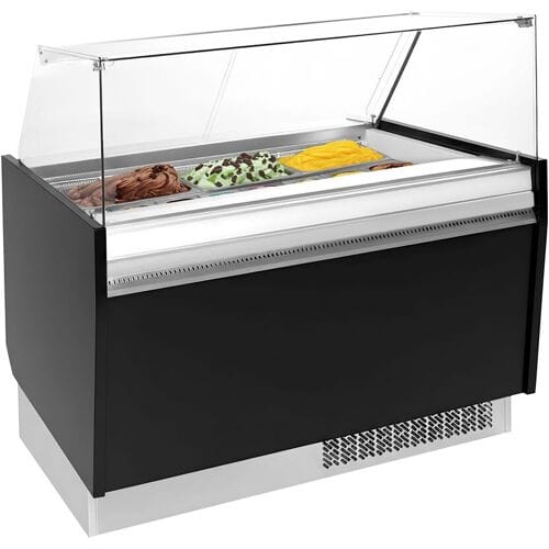 GGM Gastro Eistheke LIAM - 1310mm - Statisch - für 10+10x 5 Liter Eisbehälter - Schwarz Zwart