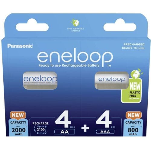 Panasonic eneloop BK-KJMCDE44E - Battery - (4 AA batteries 4 AAA batteries) 8 x AA / AAA - NiMH - ( rechargeable )