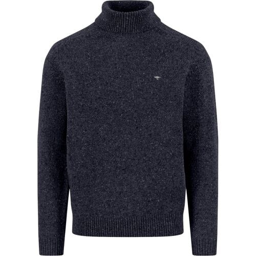 Fynch-Hatton Trui Rollneck Donegal Wool Blend Navy / male