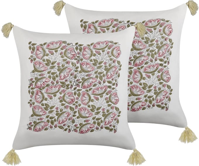 CARISSA - Sierkussen set van 2 - Multicolor - 45 x 45 cm - Katoen