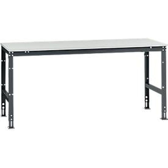 Manuflex AU4121.7016 Werk achtergrond tafel universele standaard met melamine schijf, bxdxh = 2000 x 1000 x 760-870 mm Antraciet