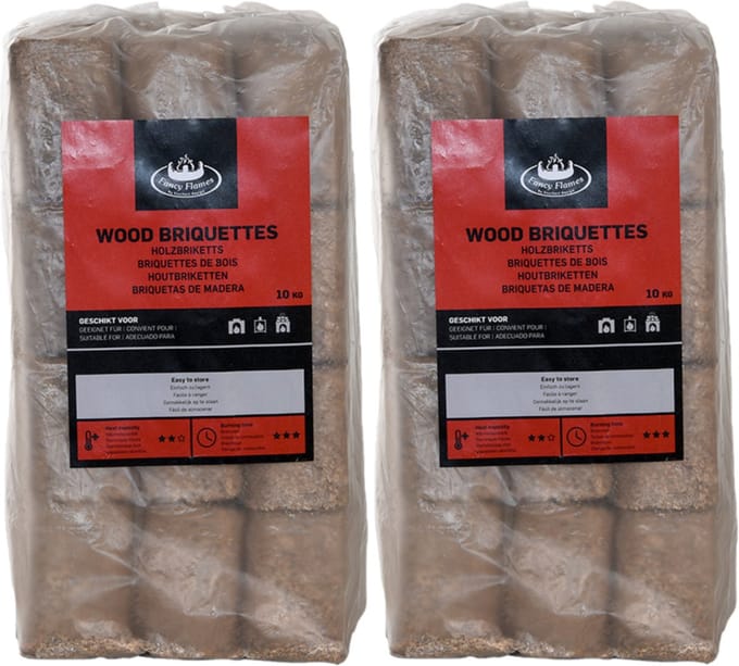 Houtbriketten - 4x - 10 kilo - kachel/openhaard - geperste briketten