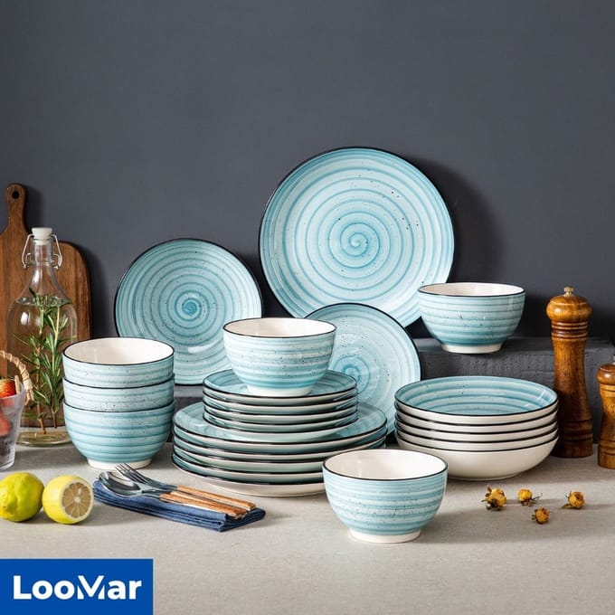LooMar Luxe Bordenset - Kommen set - Borden - Dinerborden - set van 24 - 6 persoons - serviesset