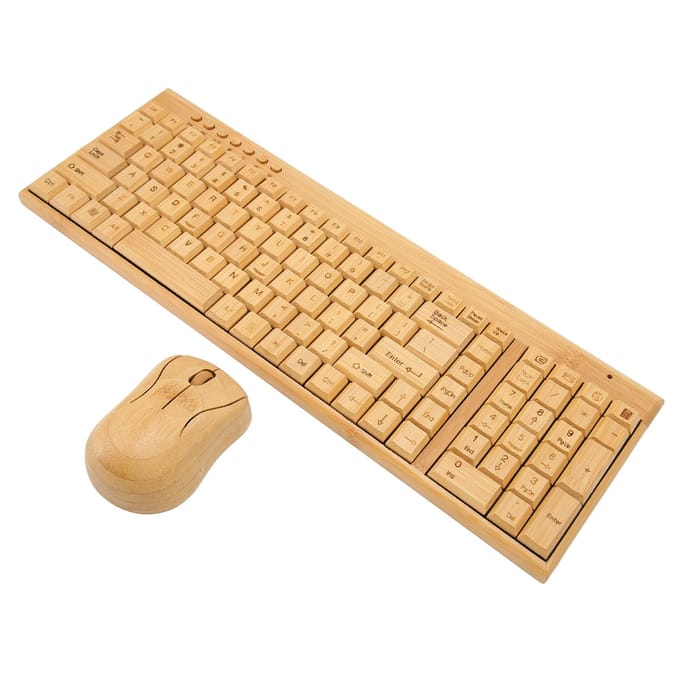 Computer Draadloze Apparaten 2.4GHz Draadloze Verbinding Plug en Play Bamboe Hout Computerbediening Mouse