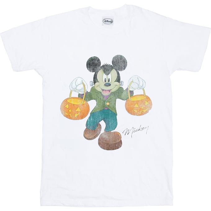 Disney Heren Frankenstein Mickey Mouse T-Shirt (Wit)