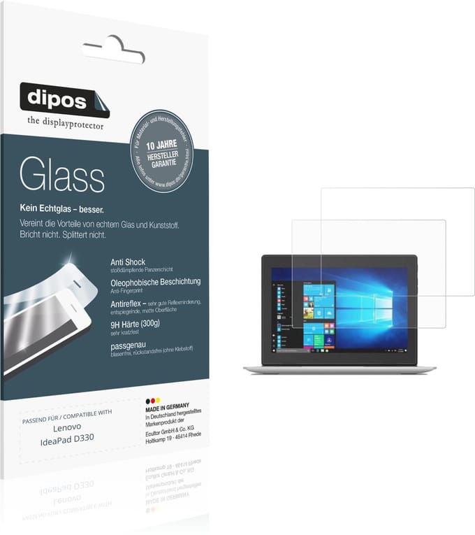 dipos – 2x Matte Pantserfolie geschikt voor Lenovo IdeaPad D330 | 9H Screenprotector