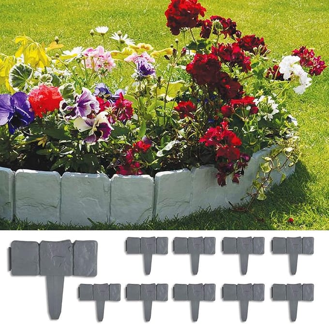 10 Stuks Flexibele Tuinrand voor Borders en Bedden - 2,5 Meter Lengte