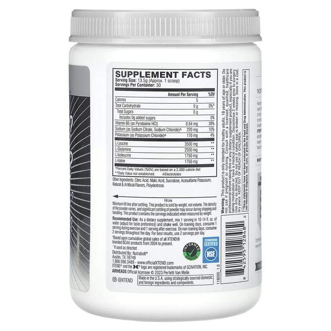 XTEND, De Originele 7G BCAA, Air Heads, 405g (14 ons)