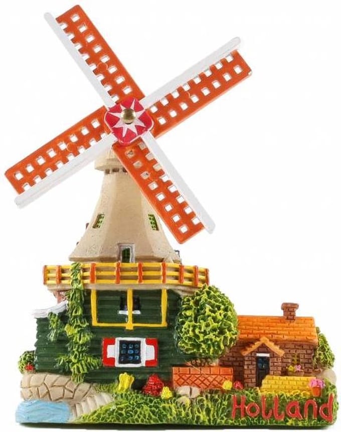 Magneet Stellingmolen Met Grijze Kap - Souvenir