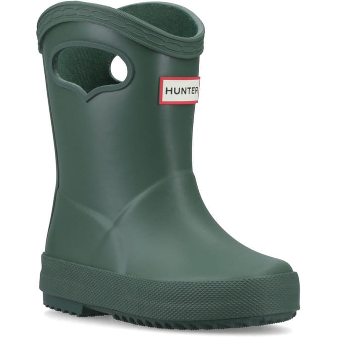 Hunter Kinderen 1ste Trek op Rubber Kinderen Hunter Groen Wellingtonlaarzen