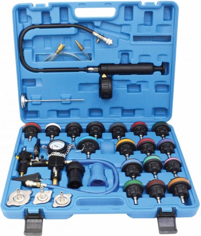 Satra S-27PT Serie - Koelsysteem Test Set - Inclusief 17 Adapters - Vacuum Vulfunctie - Handpomp Met Manometer